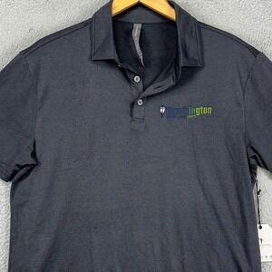 AndersonOrd Mens Golf Polo Shirt Large Black Short‎ Sleeve Rugby Performance NEW